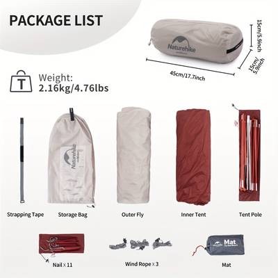 Naturehike Star River 2-Person Tent All-Season, Spacious Backpacking Tent for Family Outdoors