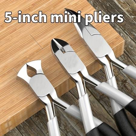 8pcs OUDISI Professional Mini Pliers Set Heavy-Duty Multi-Bit Kit for Jewelry Making, Electronics Repair, and DIY