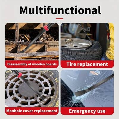 8.12.46.33 cm 4pcs High Hardness Pry Bar Set  Integrated Core Design with Anti-Slip Rubber Handle