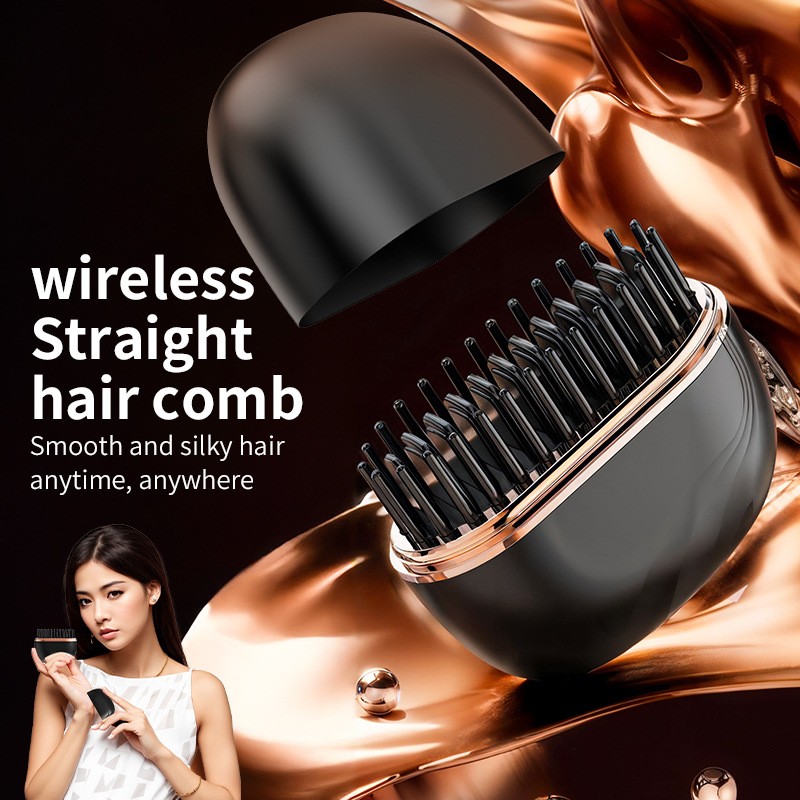 Mini Hair Straightening Comb  Wireless Charging Portable Multifunctional Hair Care Styling Comb