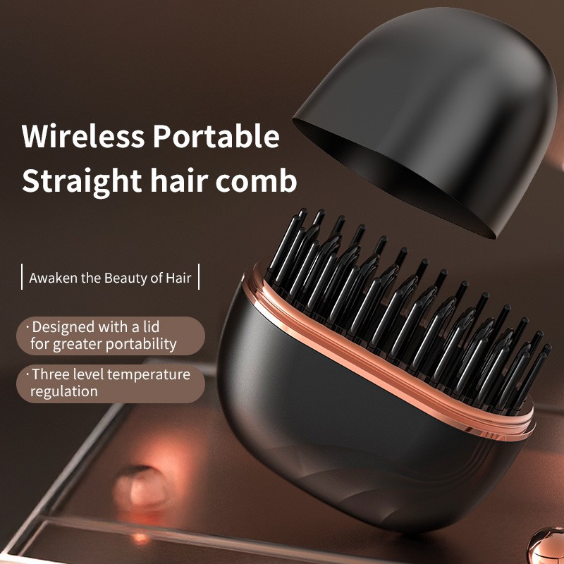 Mini Hair Straightening Comb  Wireless Charging Portable Multifunctional Hair Care Styling Comb