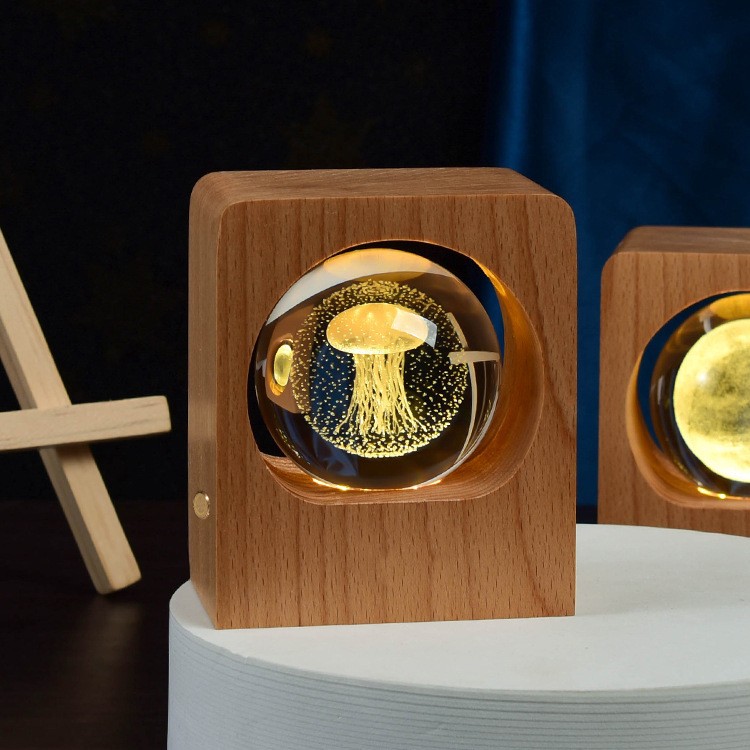 Beech Crystal Ball Night Light Lamp