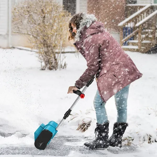 800W 21V 11In Cordless Snow Shovel Foldable Battery Powered Snow Thrower With Rechargeable Battery Gloves Goggles For Patio Driveway
