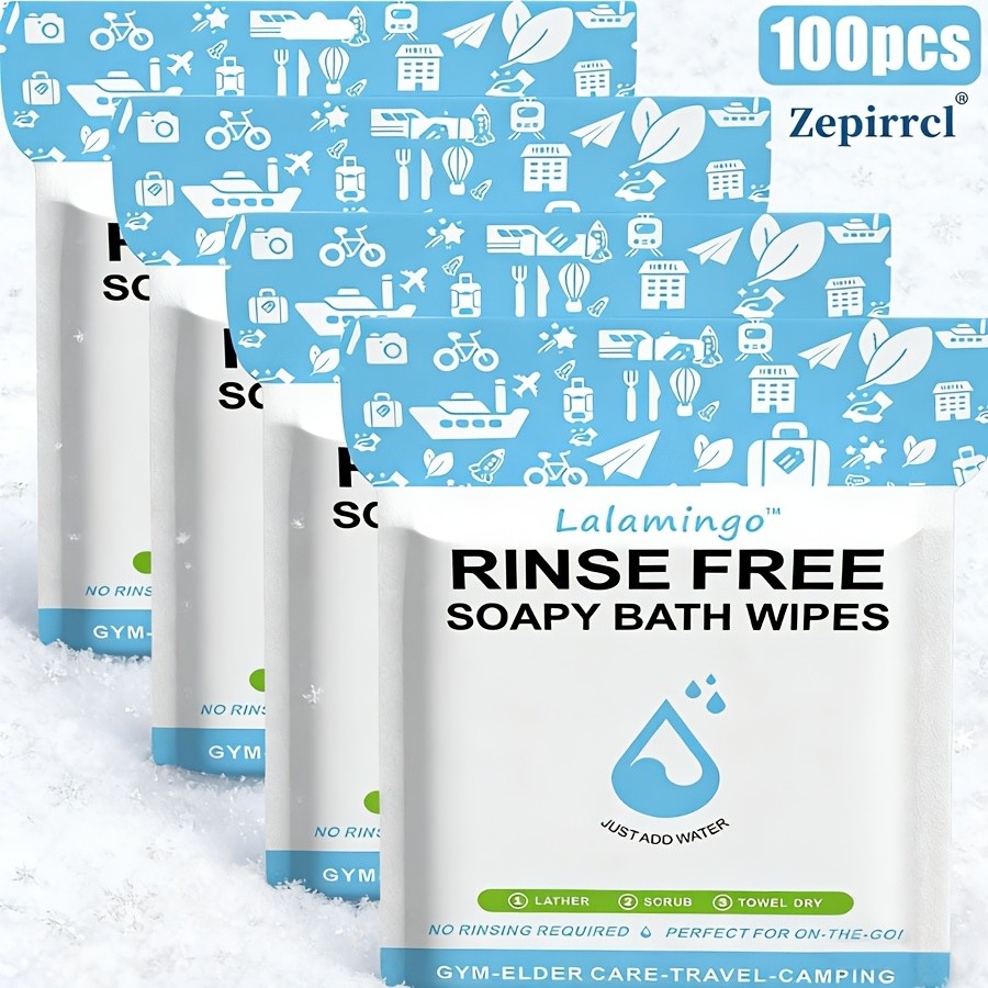 ZEPIRRCL 100pcs Disposable Soap Bath Wipes