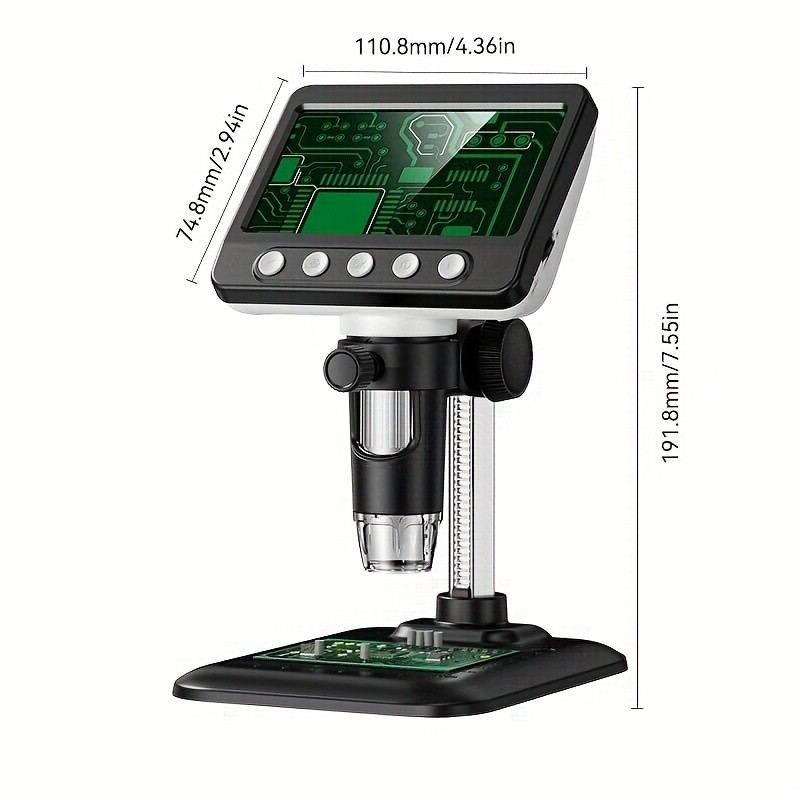 10.92cm Industrial Microscope with 1000x Magnification