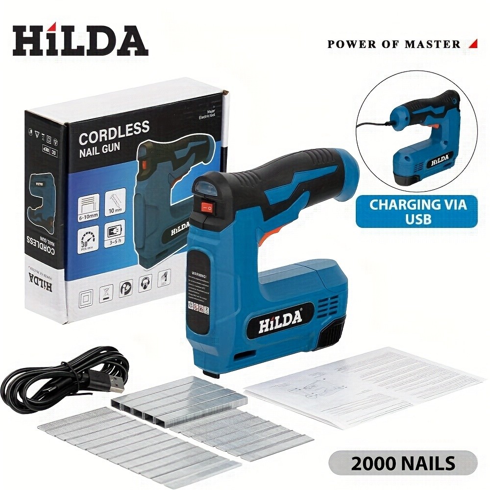 HILDA Professional Cordless Electric Nail Gun