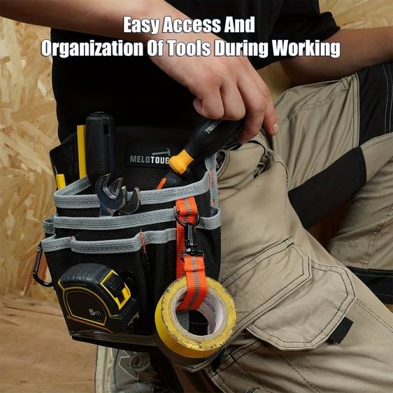 MELOTOUGH Electrician's Compact Tool Pouch with Multiple Pockets  Your Ultimate Tool Organizer for Professional and Home Use