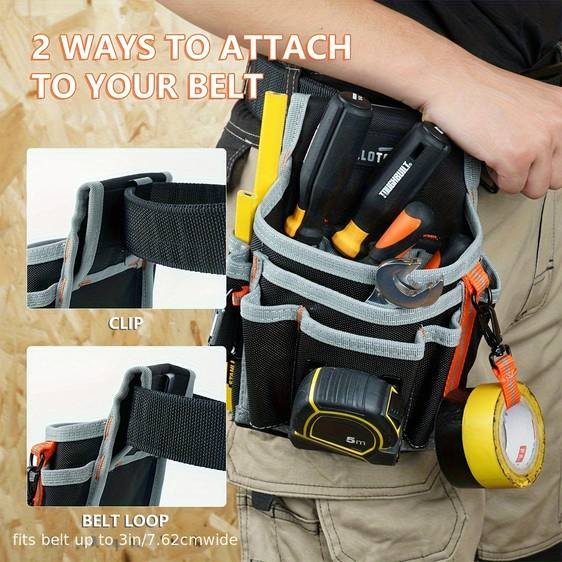 MELOTOUGH Electrician's Compact Tool Pouch with Multiple Pockets  Your Ultimate Tool Organizer for Professional and Home Use