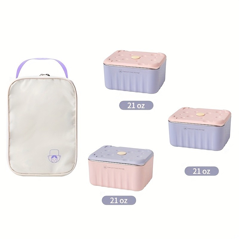 Pure Cook 4pcs Set of Colorful Lunch Boxes