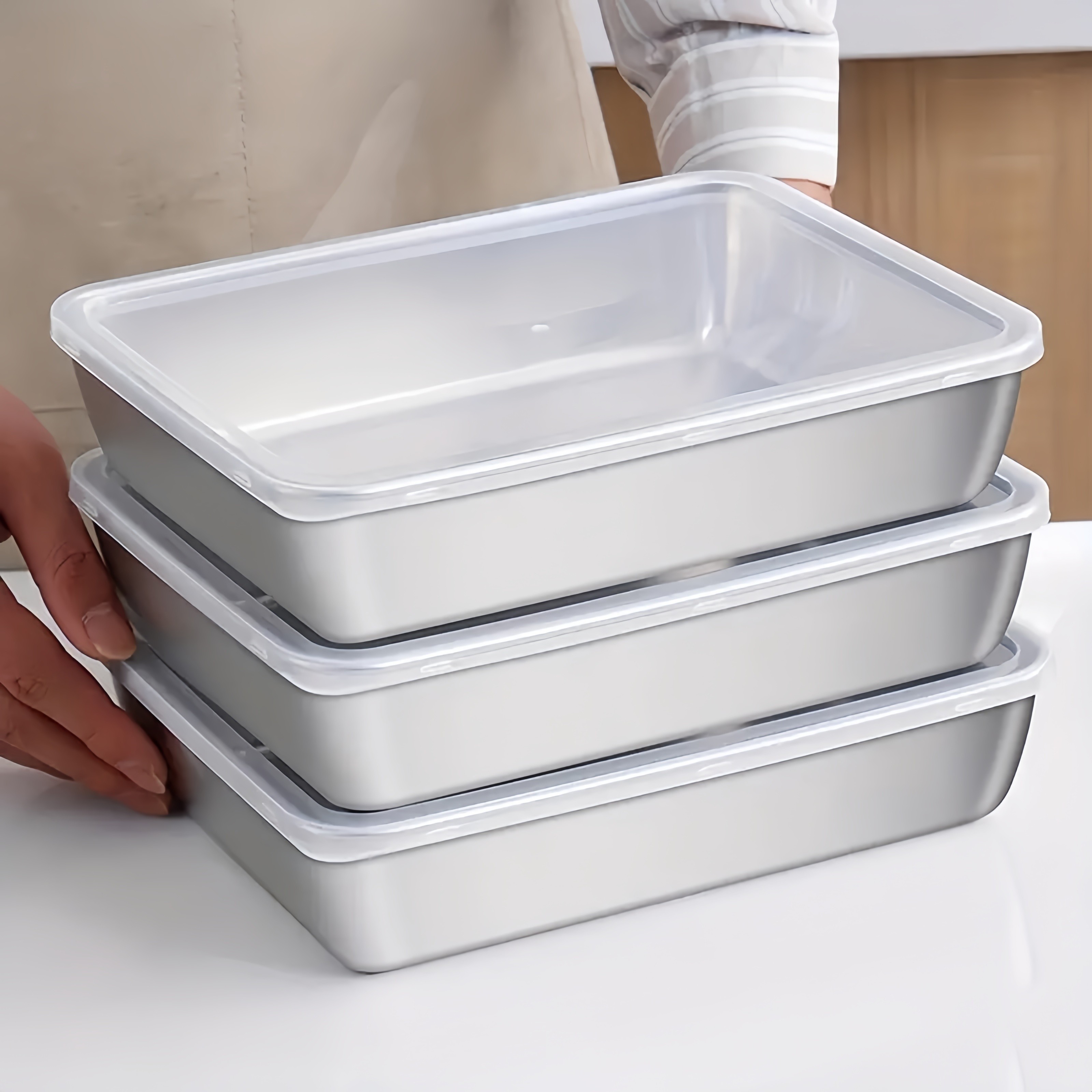 Ever Blooming 3pcs Stainless Steel Food Storage Container Set with Lid