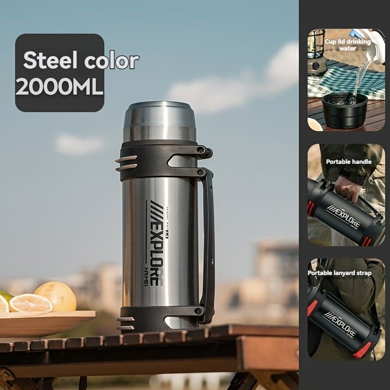 nRMEi Colorful Kettle & 2000ml Double Lid Stainless Steel Water Bottle
