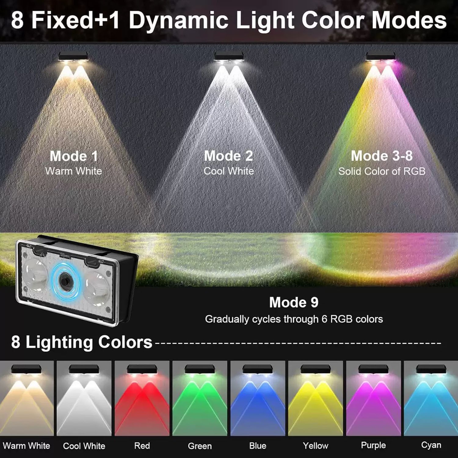 AIPUSI 4/2 Packs Solar Fence Decorative Lights