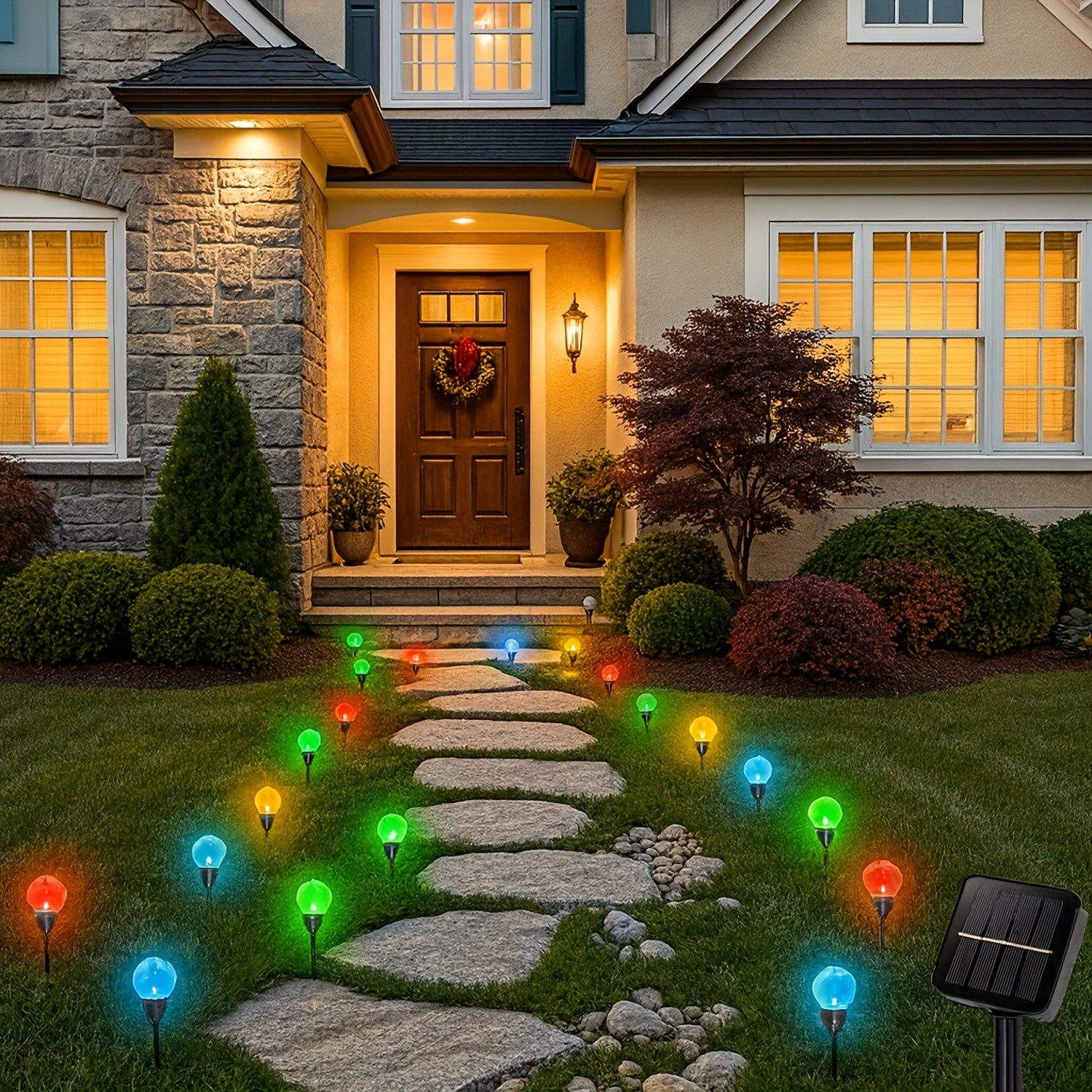 AIPUSI 40/20 LED Solar Bubble Crystal Ball Path Lights