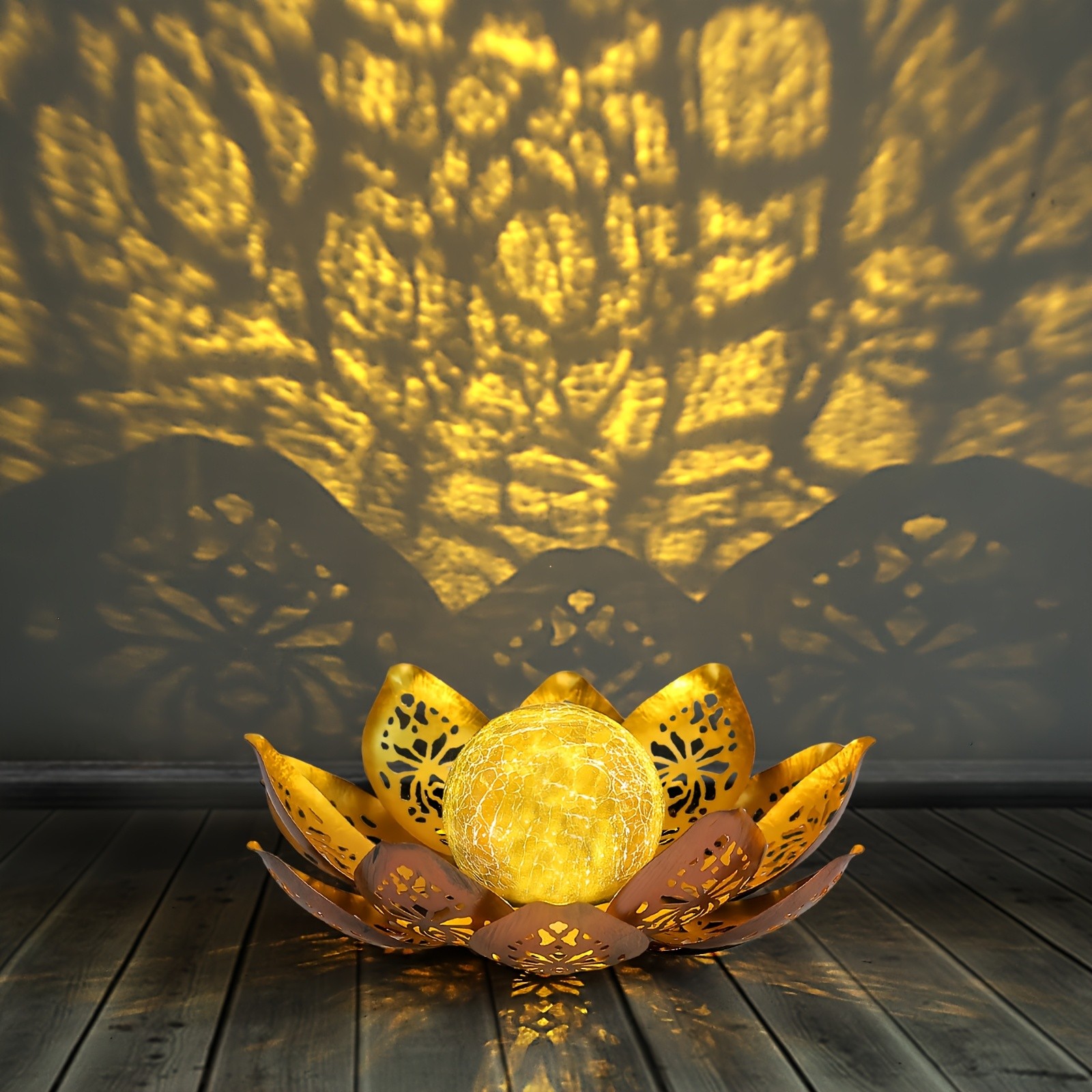 OTDECOR 1pc Solar Outdoor Lotus Statue Light