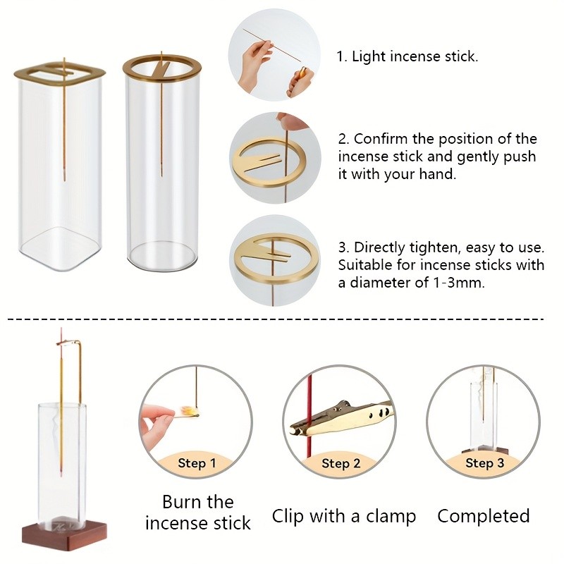 DRADO Modern Glass Incense Holder with Ash Collector