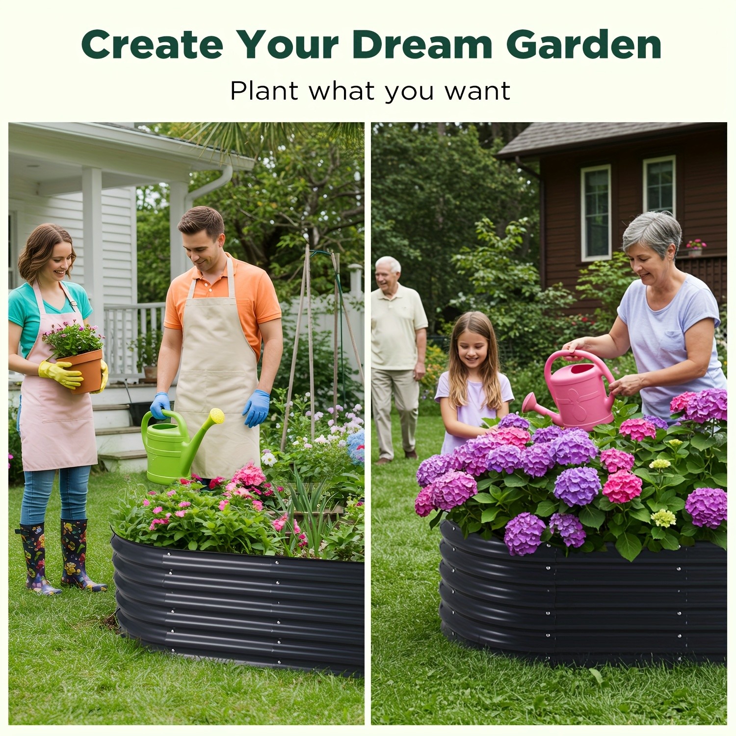 YODOLLA Heavy-Duty Galvanized Steel Raised Garden Bed Kit