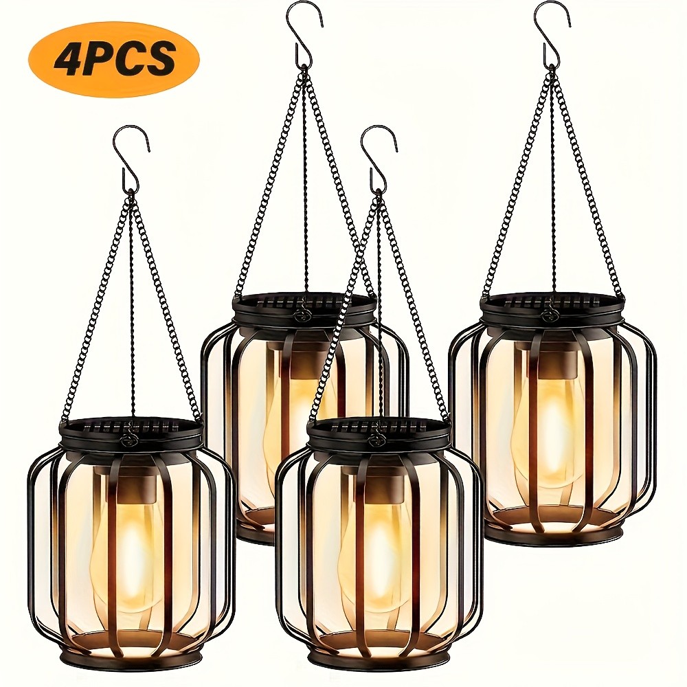 LiHangStar 4pcs Solar Outdoor Hanging Lights