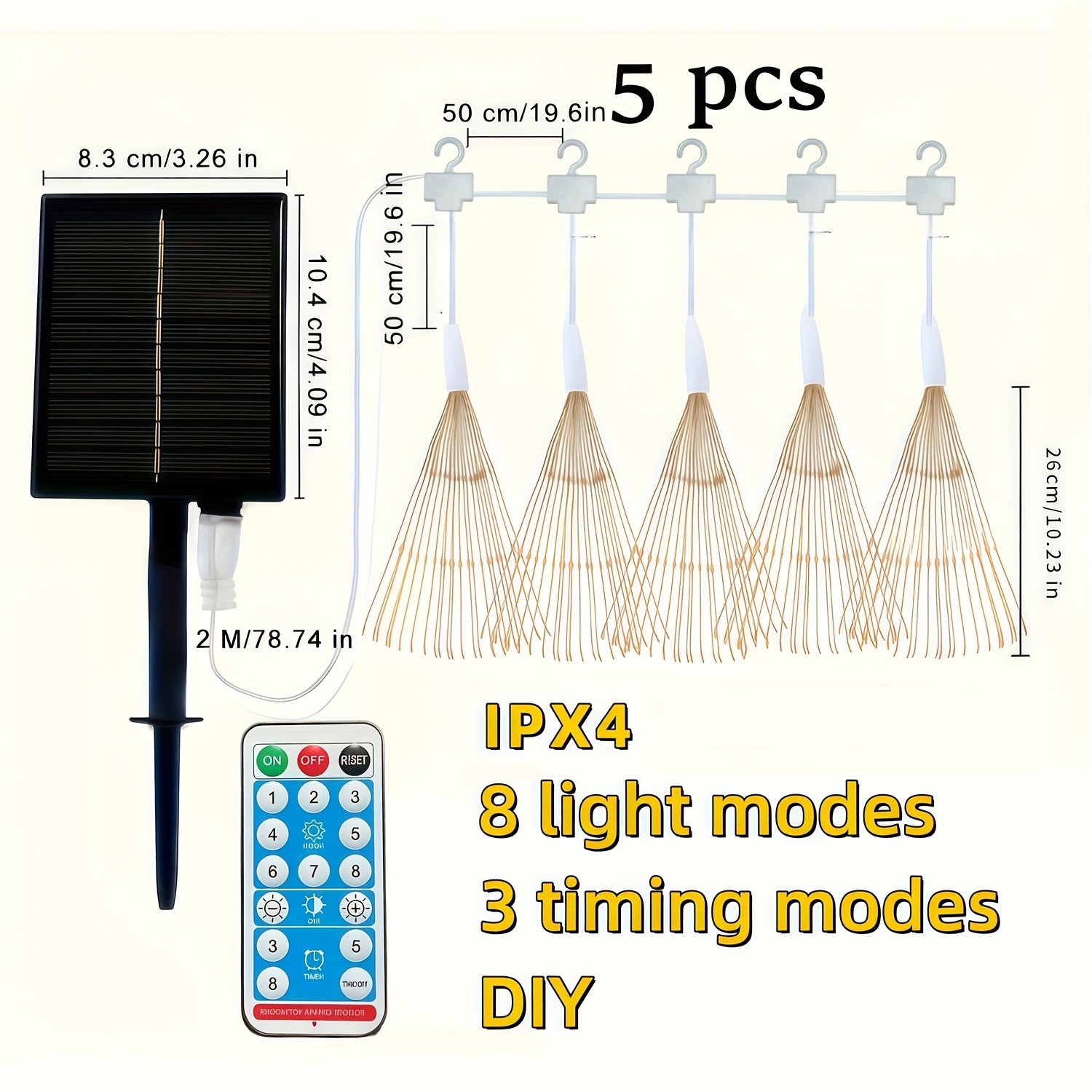 LEDOOR 5pcs LED Solar Starburst Ball Lights