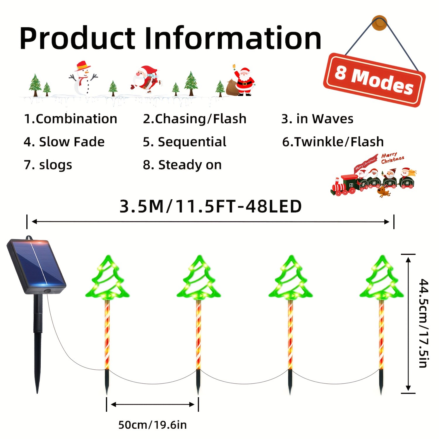 LEDOOR 4pcs Christmas Fairy Lights with 48 LED