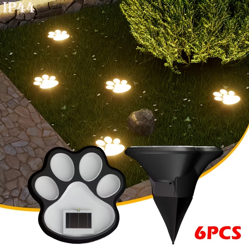 CIMMELO 6pcs Outdoor Christmas Lawn Lights with Solar Panel