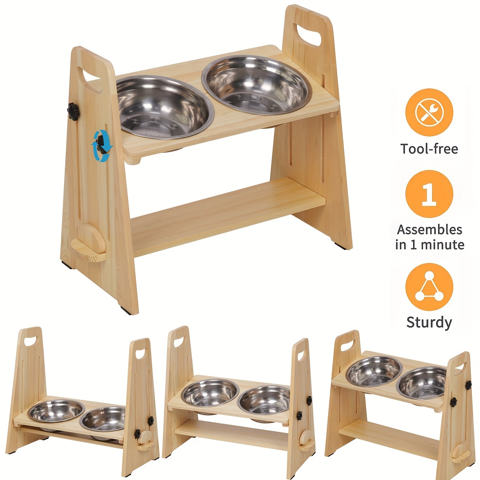 Elevated Dog Bowls 3 Height Adjustable Raised Dog Bowl Stand