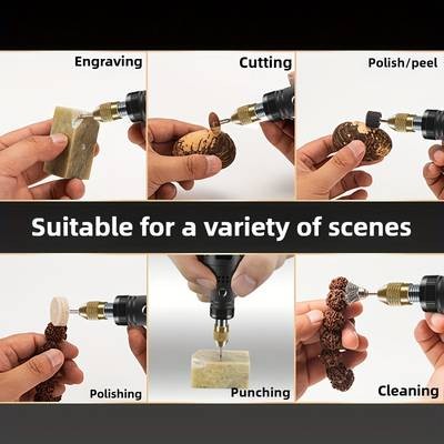24pcs/54pcs/71pcs Mini Drill Portable Handheld Micro Sanding Pen Cordless Rotary Tool for Craft Projects and Detail Work