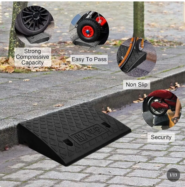 Vehicle Slope Ramp Universal Heavy Duty Rubber Kerb Ramps Car Bikes Threshold