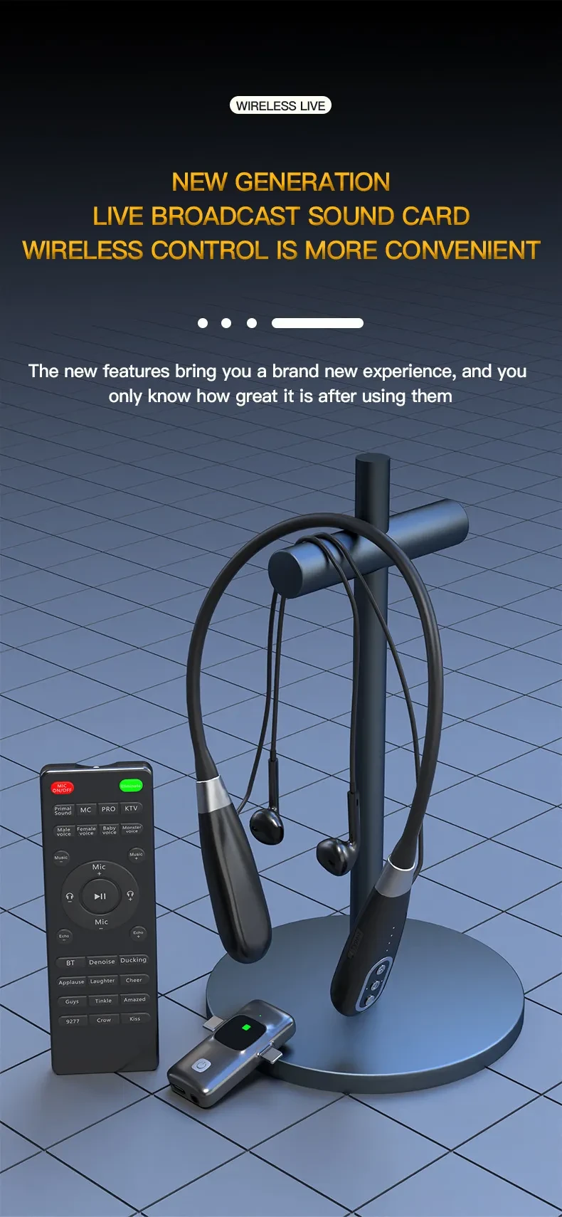 E8 Microphone Mobile Live Streaming Sound Card Headset Neck Hanging