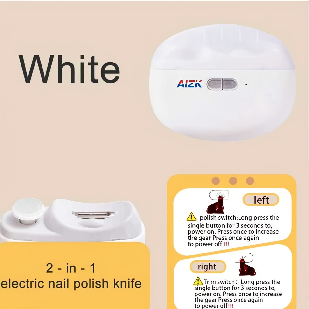 AIZK 2-in-1 Electric Nail Clipper and Polisher