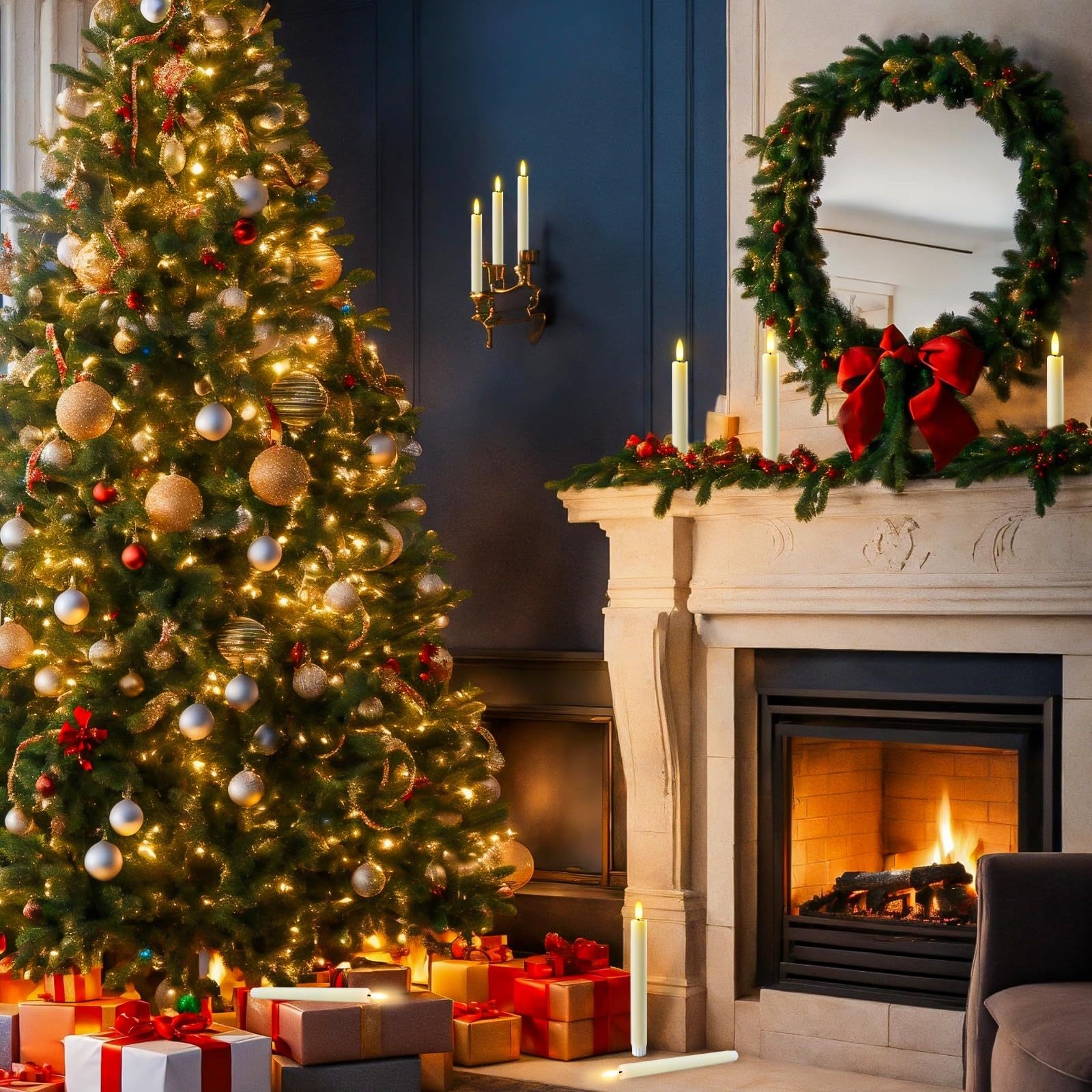 6pcs Flameless LED Cone Candles with Remote Control & 9.6-Inch Timer