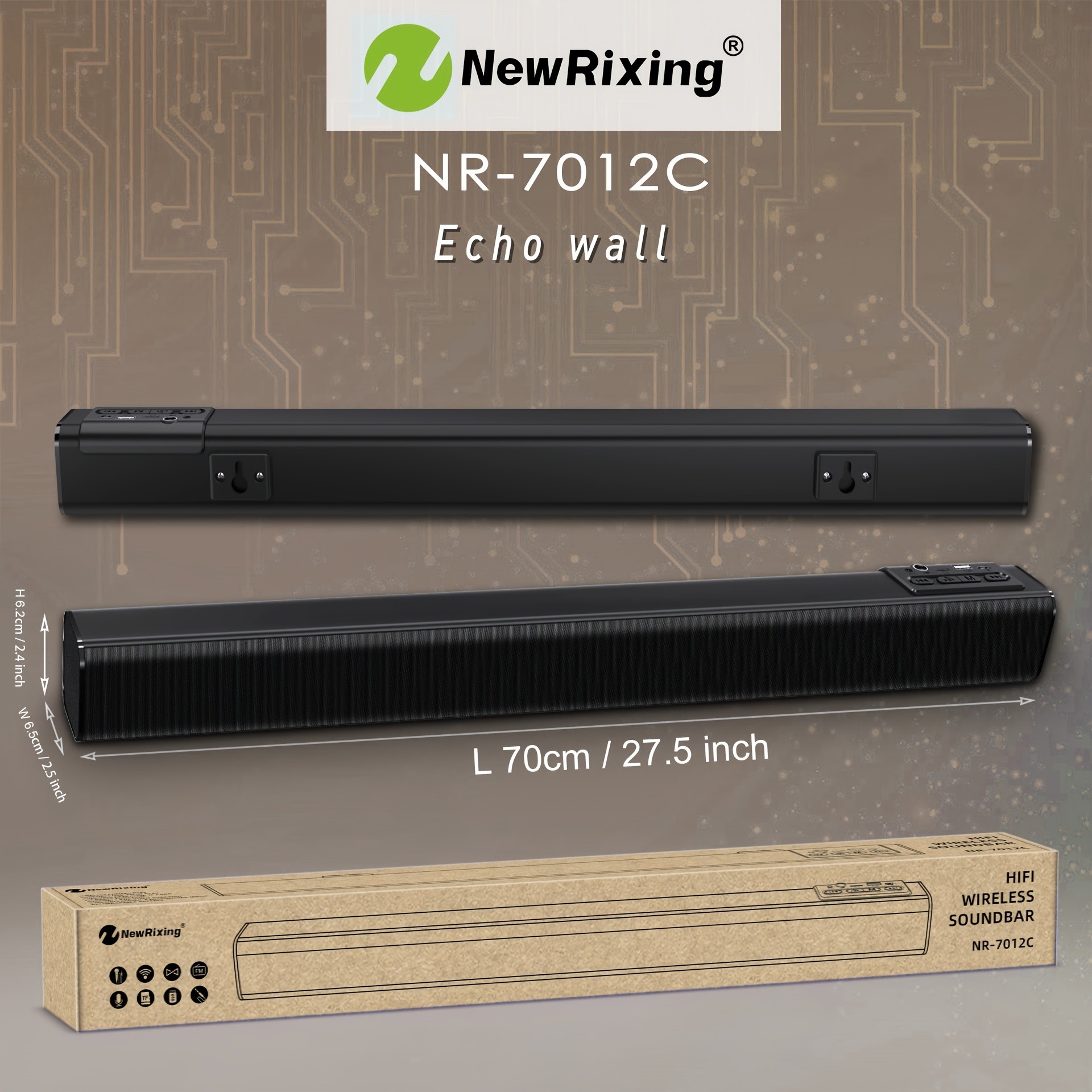 NewRixing 27.5INCH/70CM TV with Advanced Bar Speaker