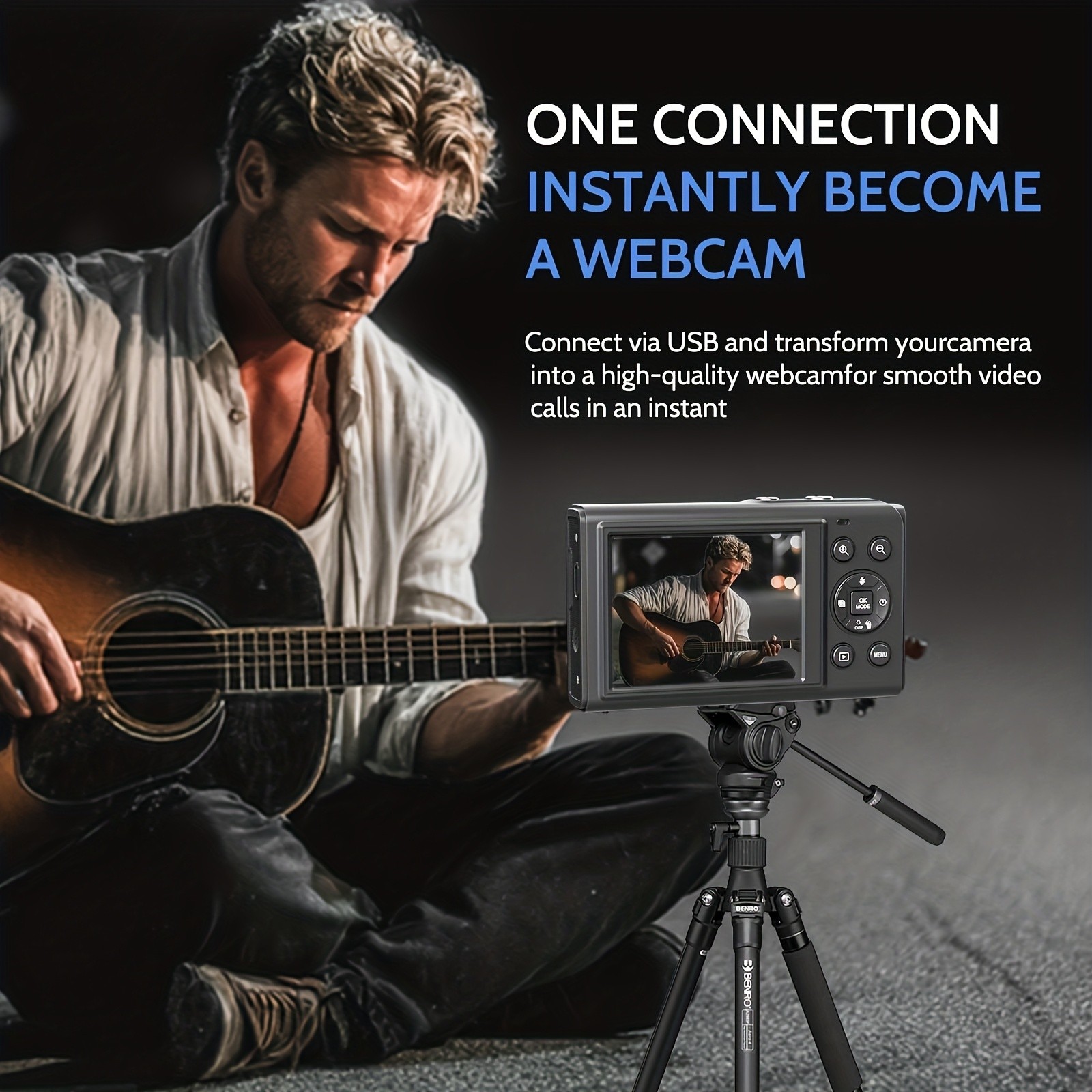 5K 80MP Dual Screen Digital Camera with 18x Digital Zoom