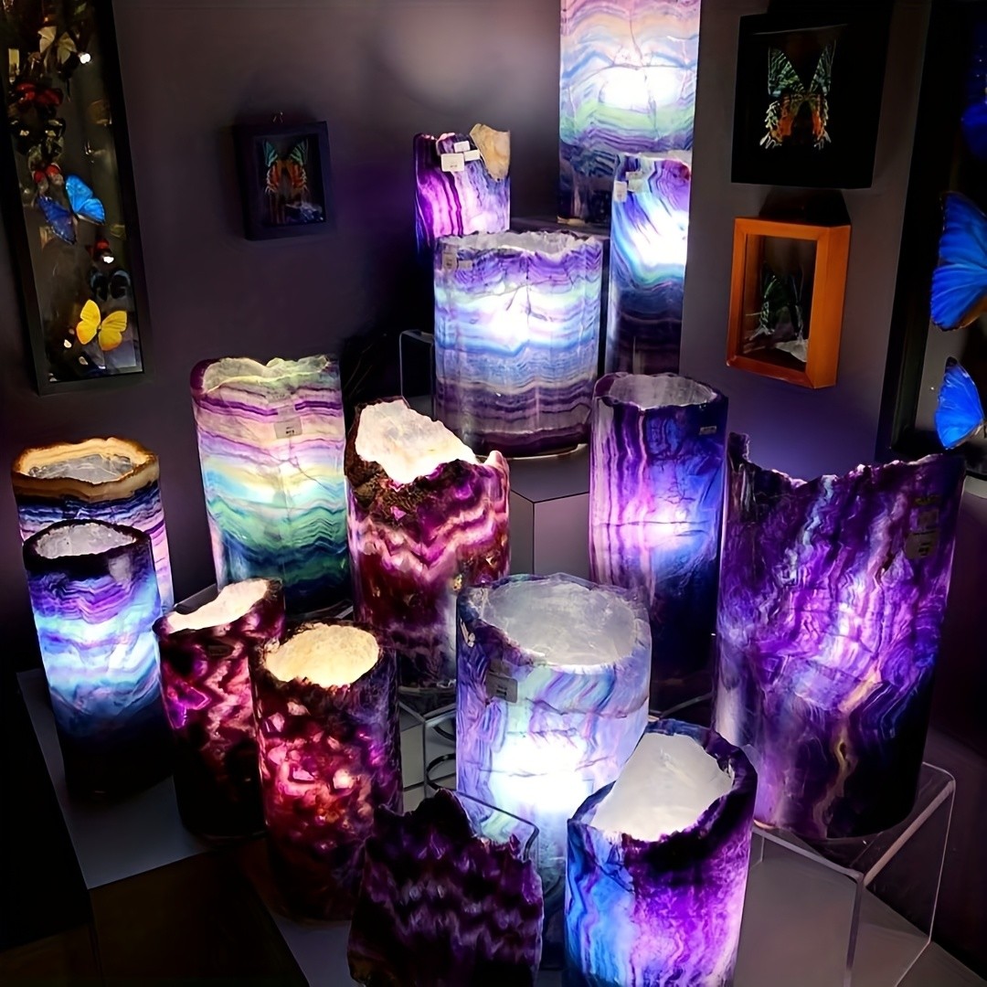 1pc Elegant Rainbow Fluorite Lamp