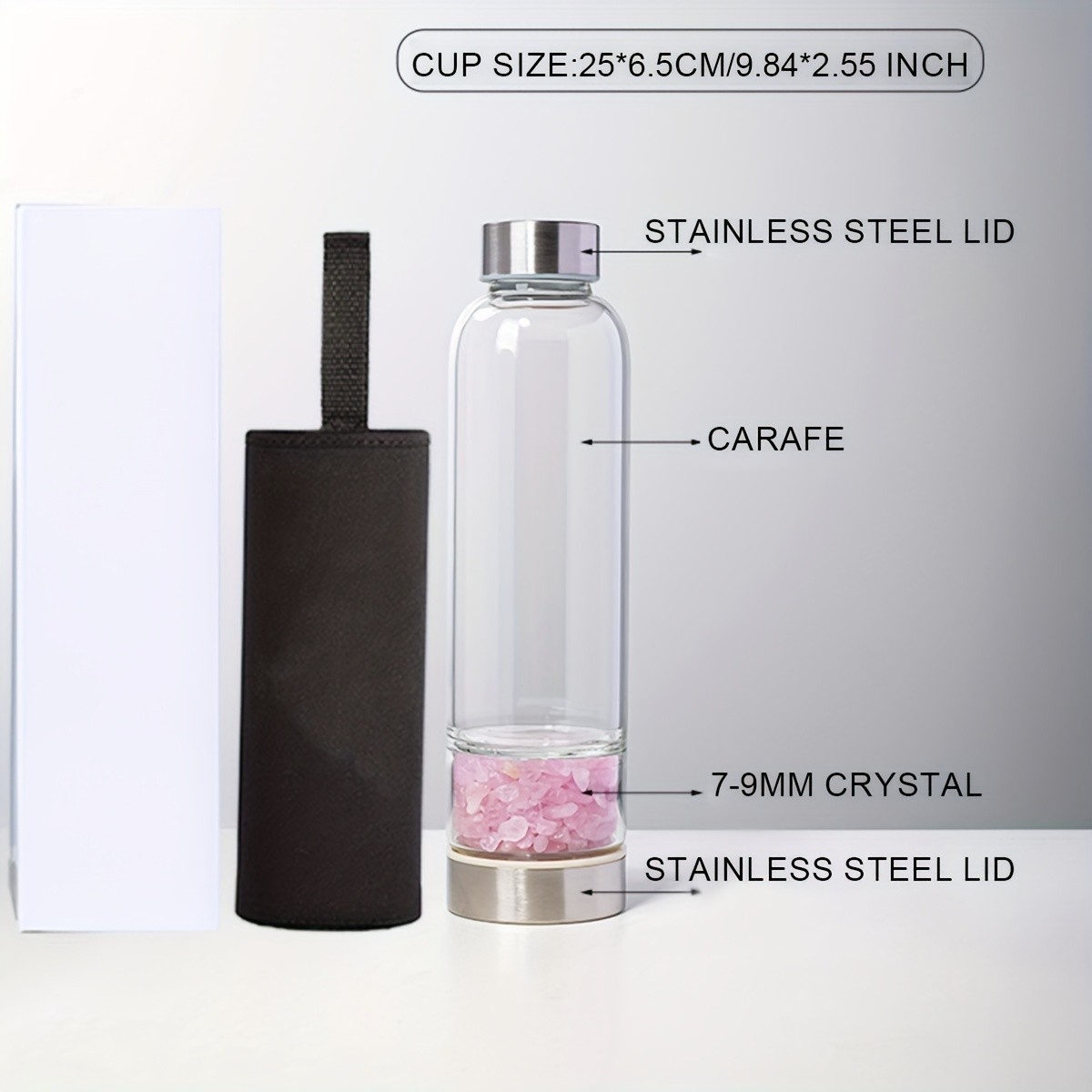 Glass Cup with Fragments and Leak-Proof Lid