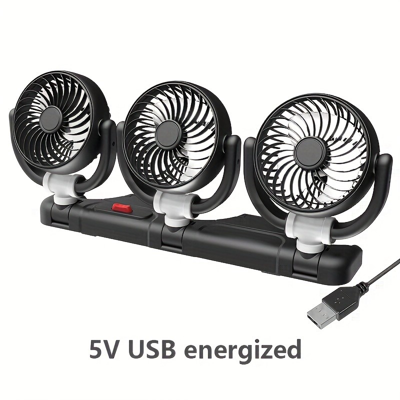 Car-Mounted Three-Head Fan