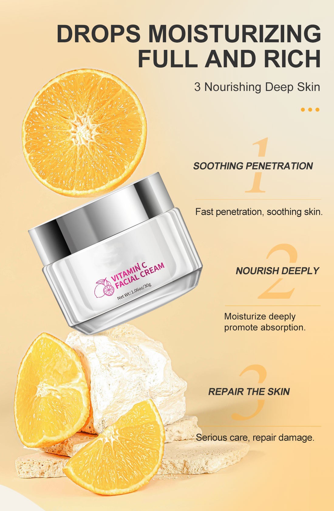 Vitamin C Face Cream Skin Care Brightening, Hydrating, and Rejuvenating