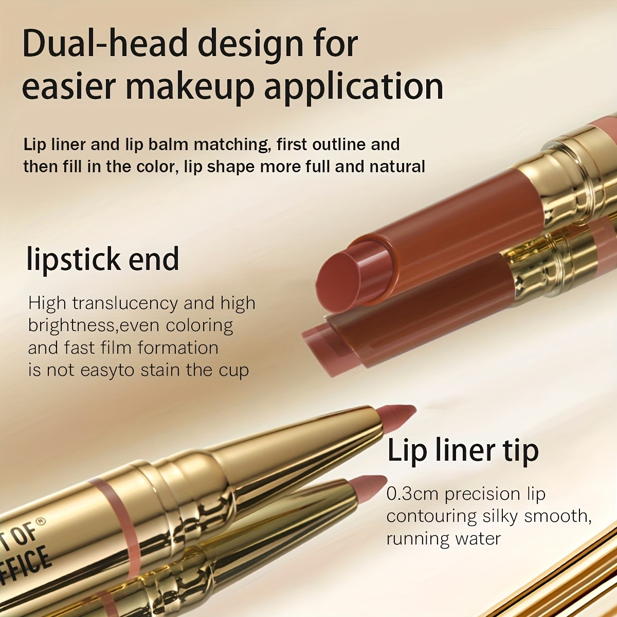 2IN1 Glossy Lip Balm & Lipliner Duo