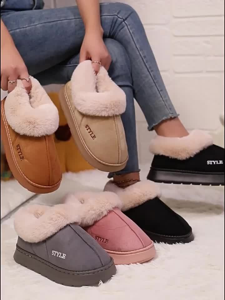 Womens Winter Plush Soft Sole Shoes