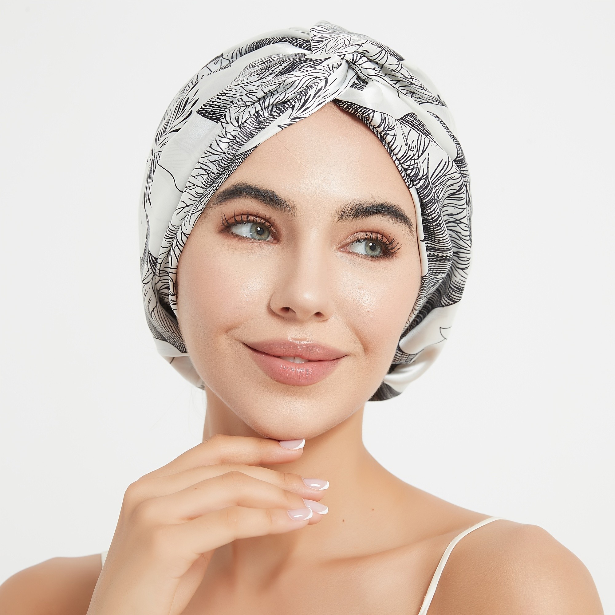 RACHELSilk Luxurious Dual-Sided Layer 100% Mulberry Silk Sleep Cap