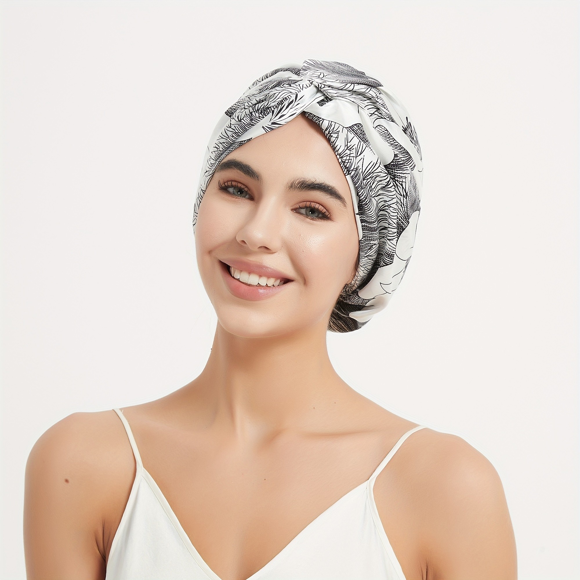 RACHELSilk Luxurious Dual-Sided Layer 100% Mulberry Silk Sleep Cap