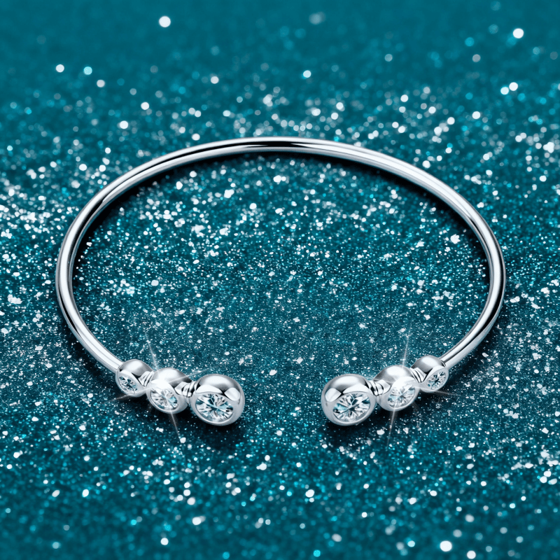 LOVESSOM 925 Silver Full Moissanite 14K Gold Plated Bracelet