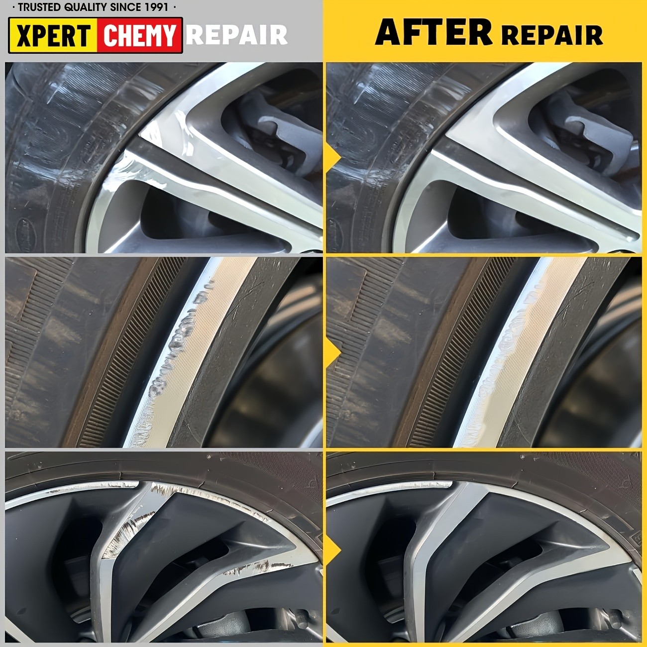 XPERTCHEMY Silver Touch-Up Repair Kit for Alloy Wheel Scratches
