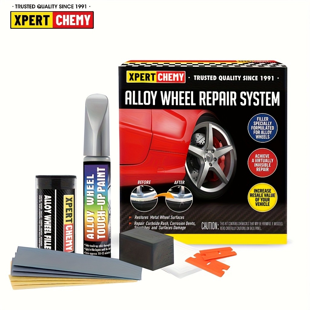 XPERTCHEMY Silver Touch-Up Repair Kit for Alloy Wheel Scratches