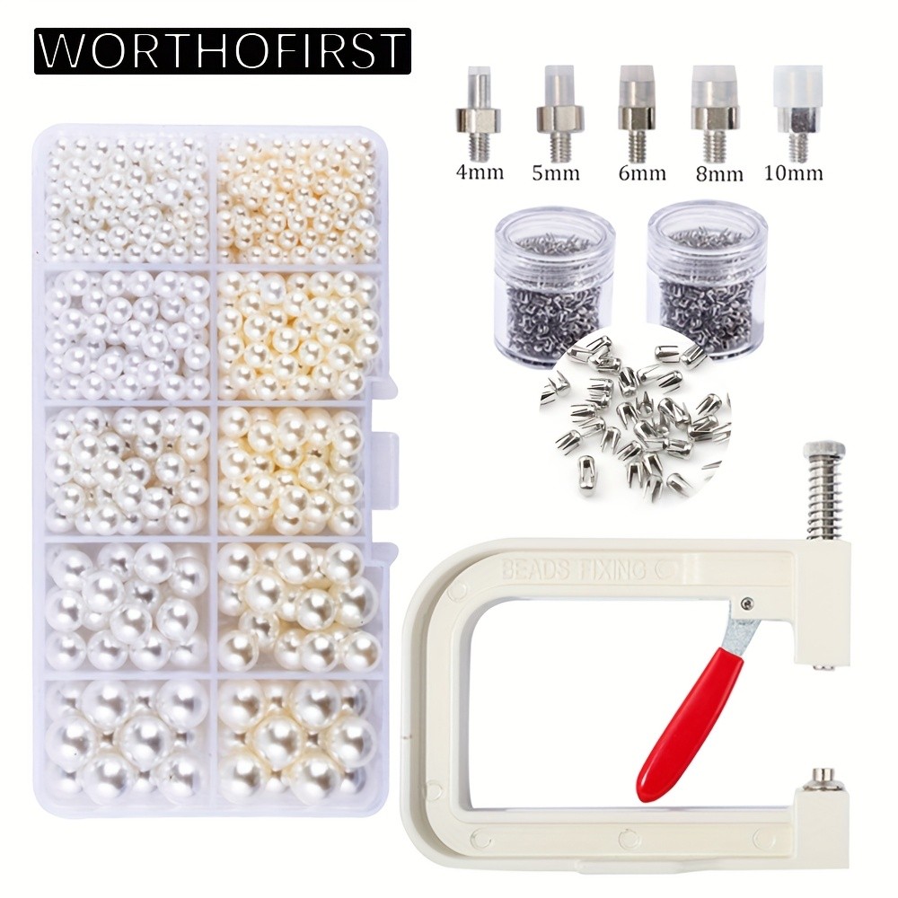 WORTHOFIRST White ABS & Bead DIY Craft Kit