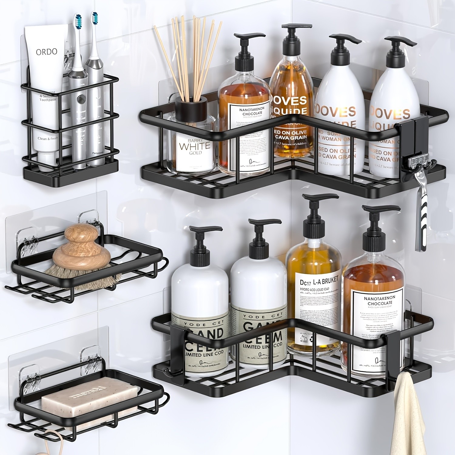 JABUKOSU 5-Pack Shower Caddy