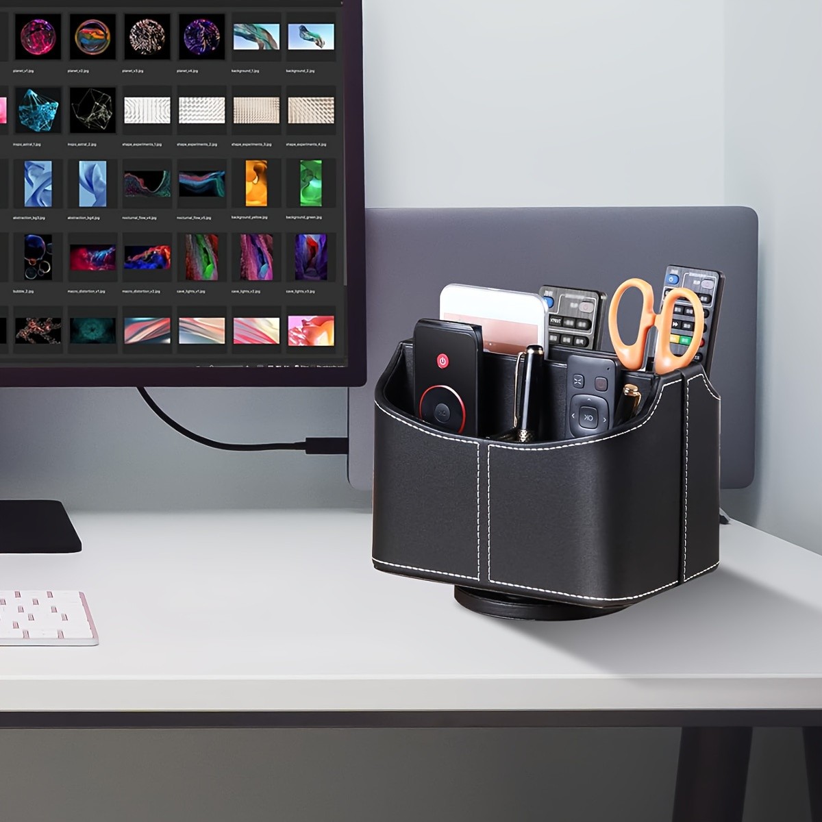 MILITWO 360 Swivel Remote Control Holder with 5 Compartments