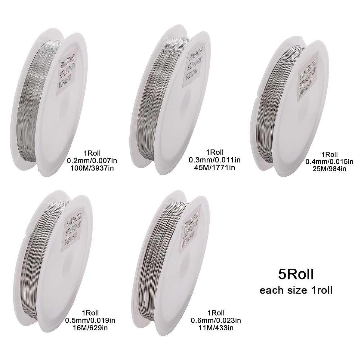 1/5 Roll Stainless Steel Wire Handmade Beading Wire