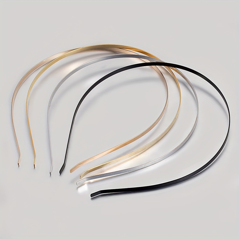Set of 5 Metal Headbands with Blank Bases