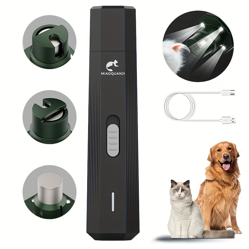 Professional Electric Dog Nail Clipper with 3 LED Lights