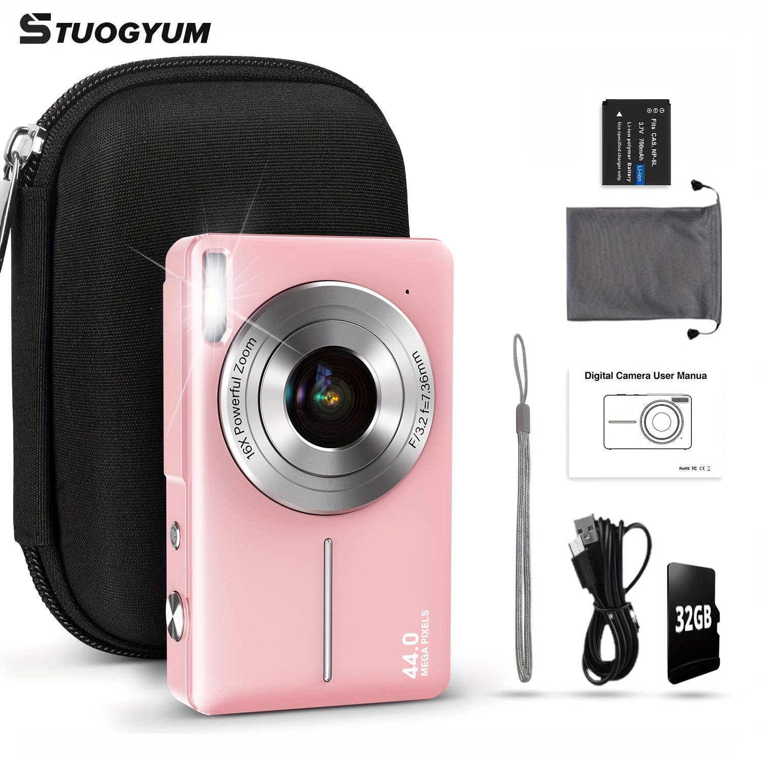 STUOGYUM Mini Camera Retro Digital Camera